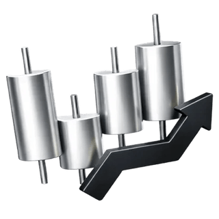 3D-icoon van een candlestick-handelsgrafiek op de over-ons-pagina van Wrenforda